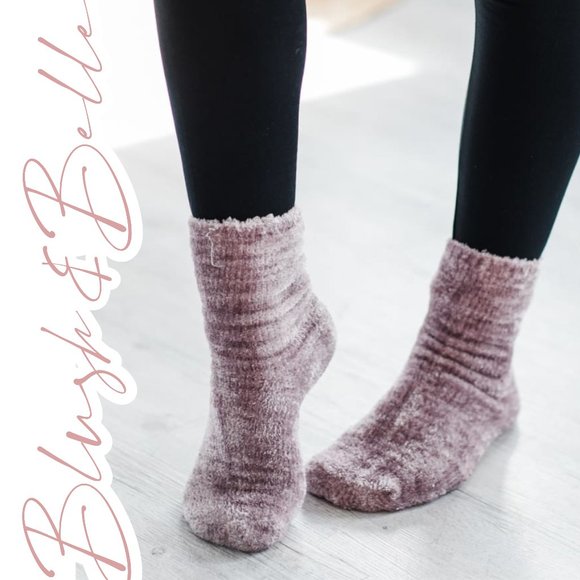 Blush & Belle Accessories - Luxury Cozy So Soft Chenille Socks MAUVE